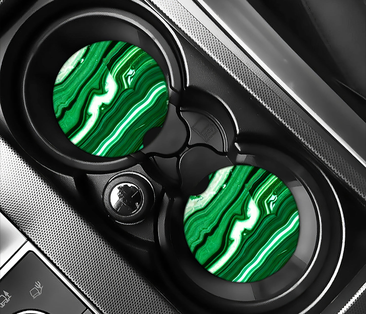 Green and white agate