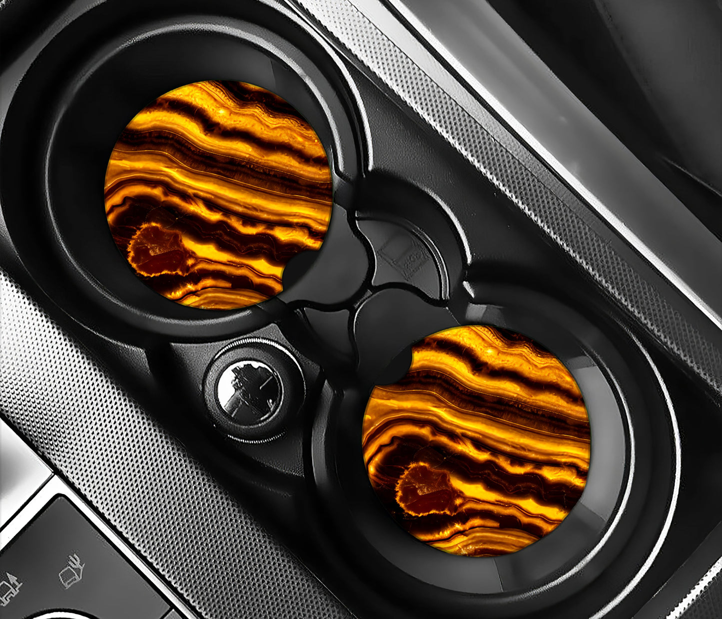Orange and black agate