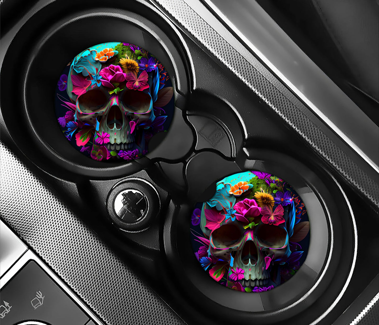 Neon Flowers and skull