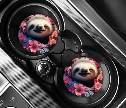Sloth and pink floral