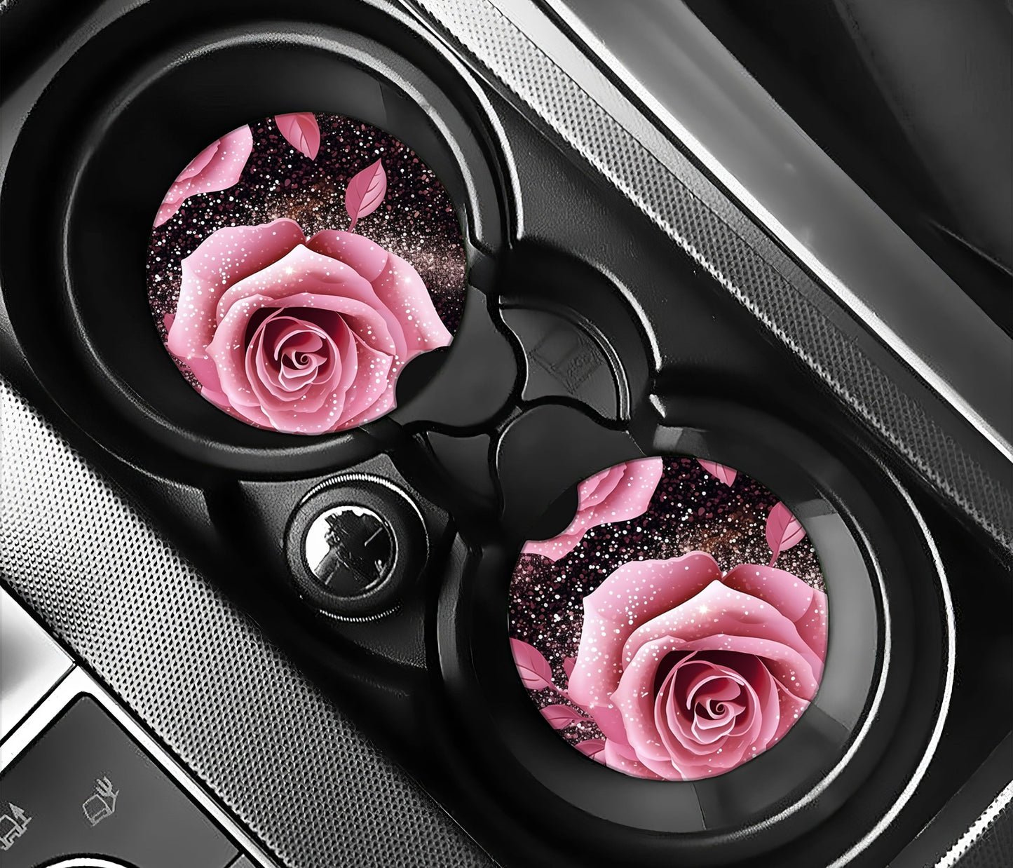 Pink glitter rose
