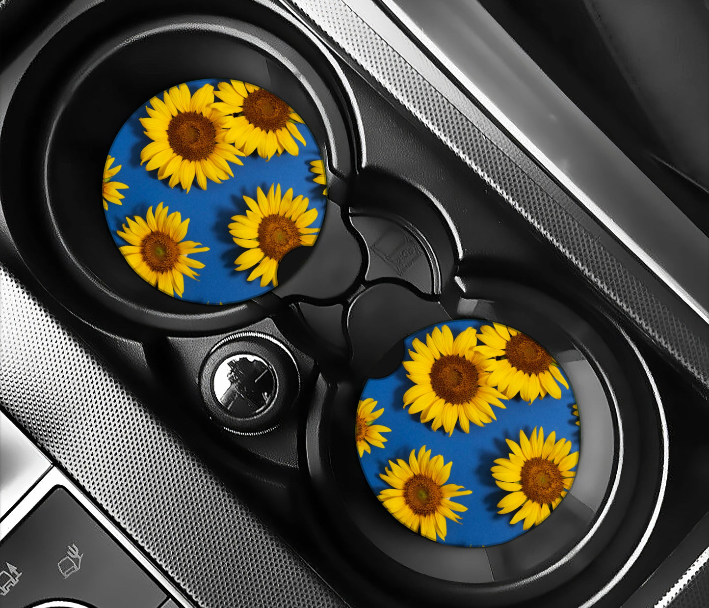 Blue with sunflowers