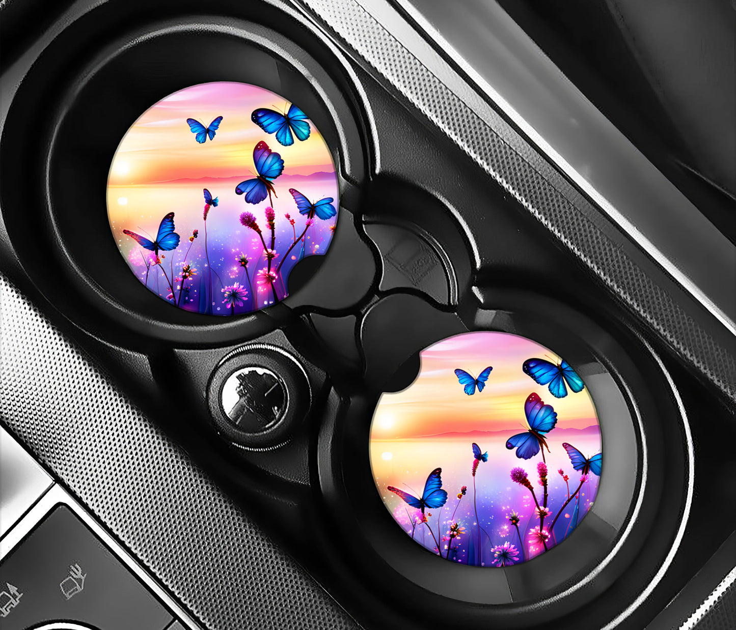 Blue Butterflies At Sunset