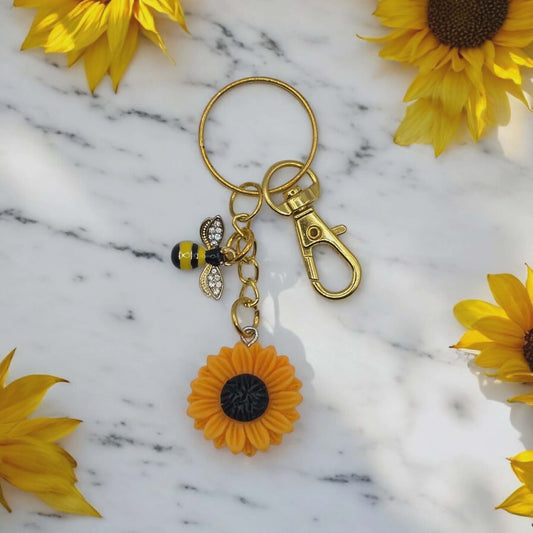 Sunflower with Bee Charm