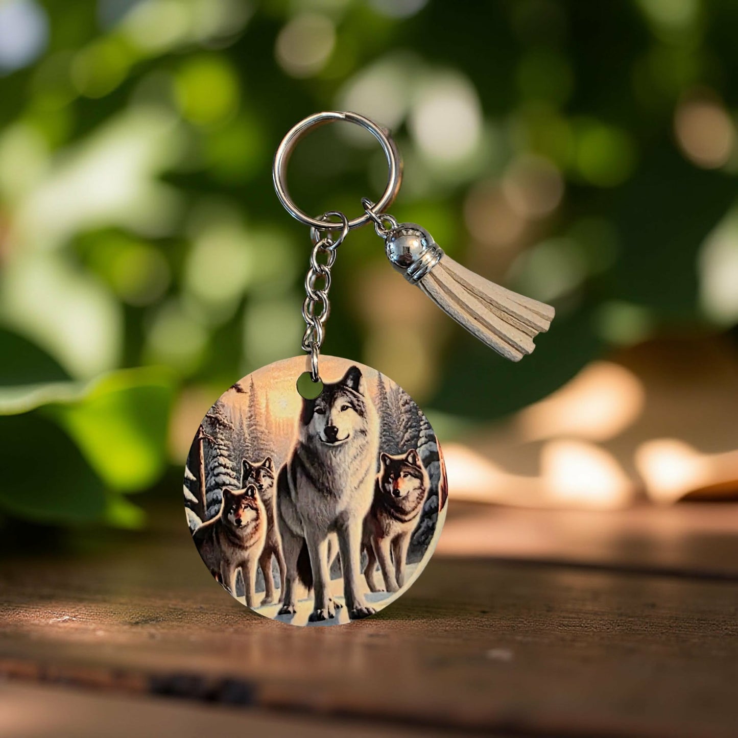 Wolf family in the snow