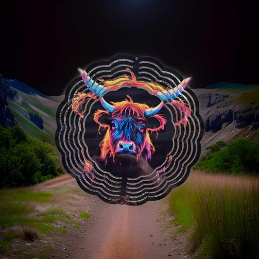Neon Highland Cow