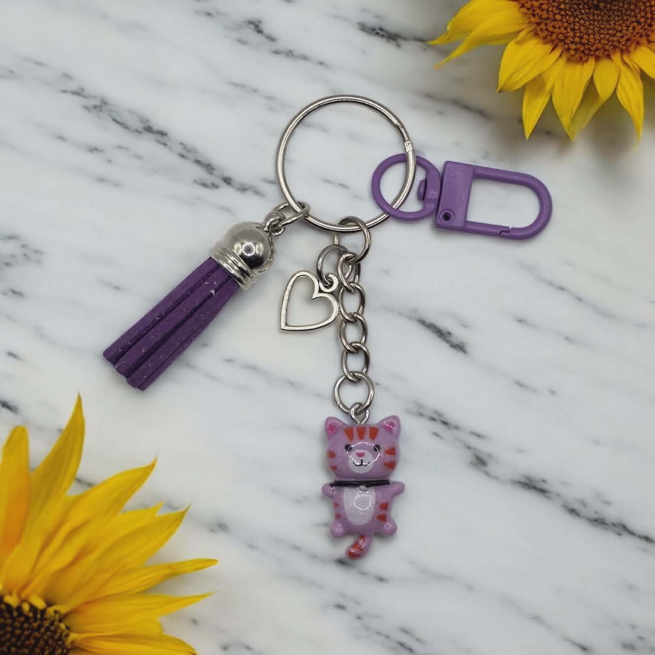 Cat with Heart Charm