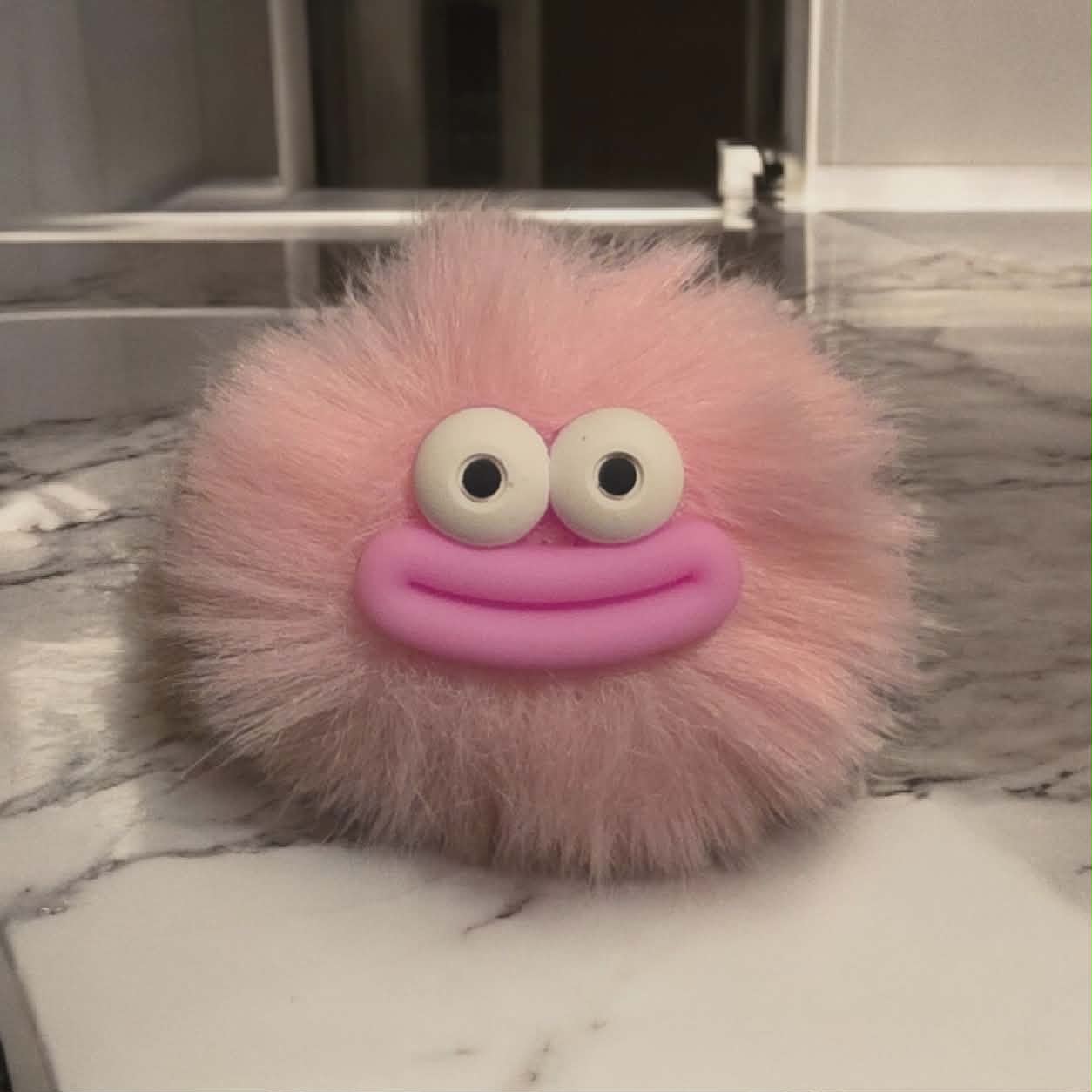 Super Soft Smiley Face Pom Pom Keychains