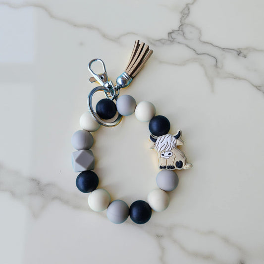 Beige & Black with Highland Cow bead