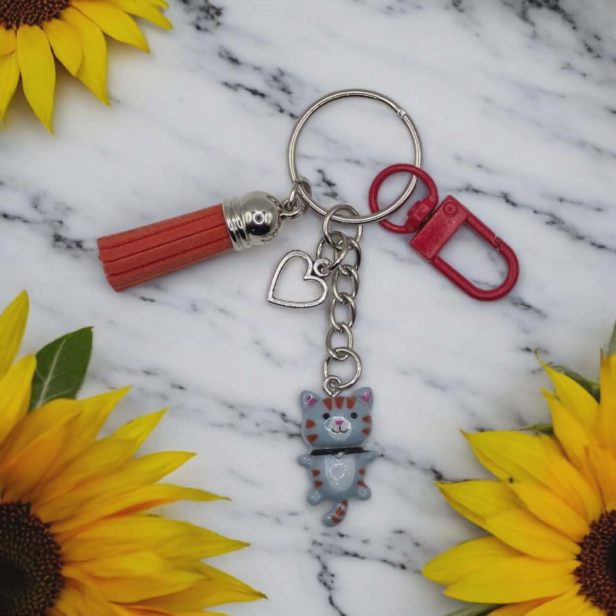 Cat with Heart Charm