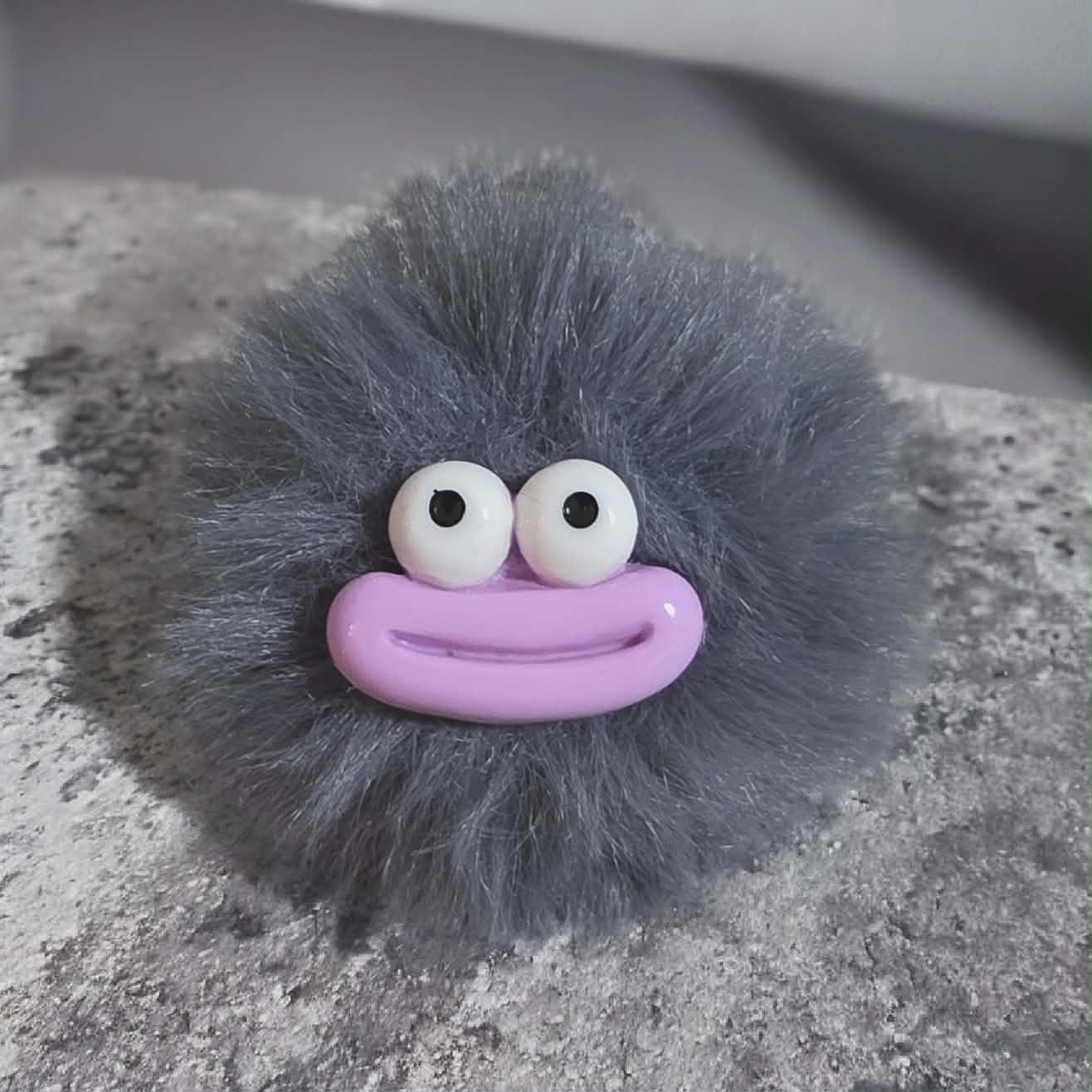 Super Soft Smiley Face Pom Pom Keychains