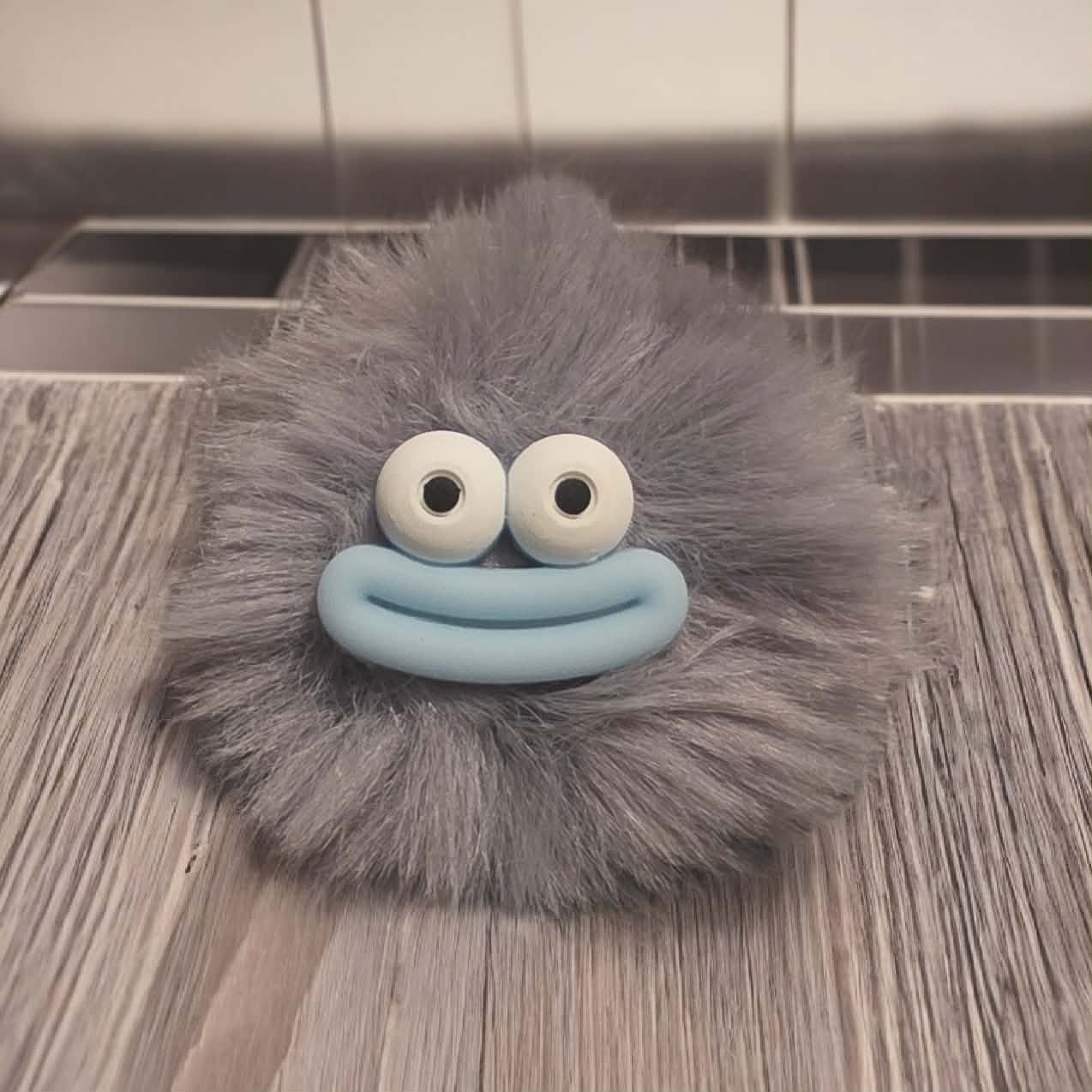 Super Soft Smiley Face Pom Pom Keychains