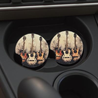 Black paint splash and guitars