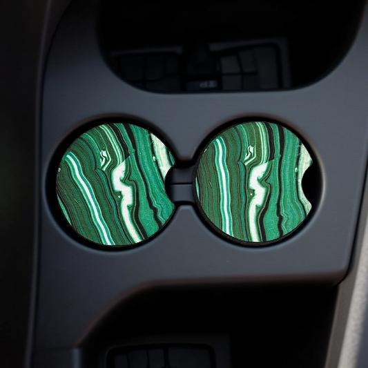 Green and white agate