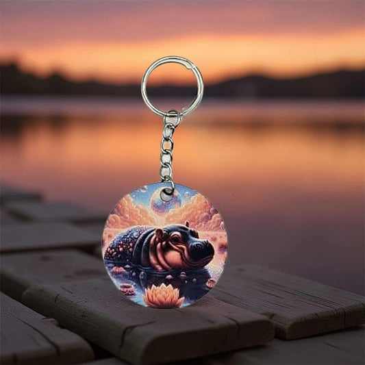 Cute baby hippo in the water