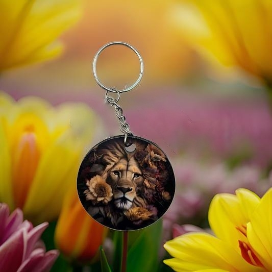 Beautiful Lion and Floral