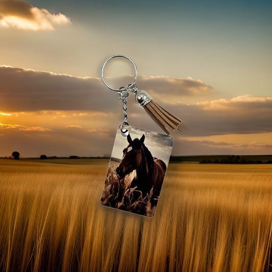 Dark Brown horse in field