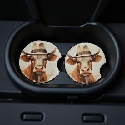 Cow with tan hat