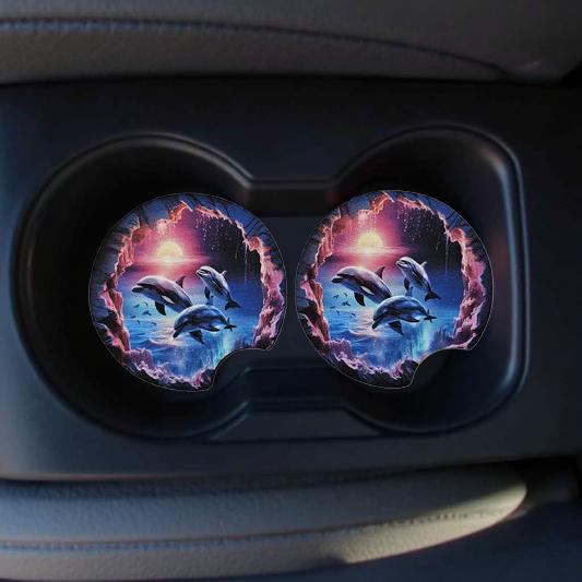 magical breaching dolphins