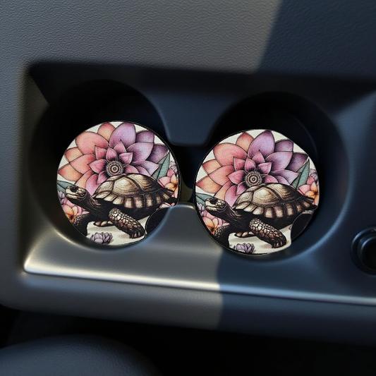 Turtle and lotus flower