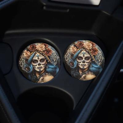 Sugar skull girl with flowers