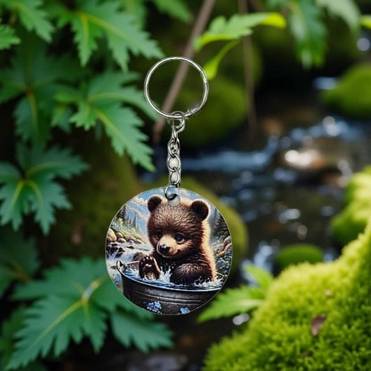 Cute cub in a bucket