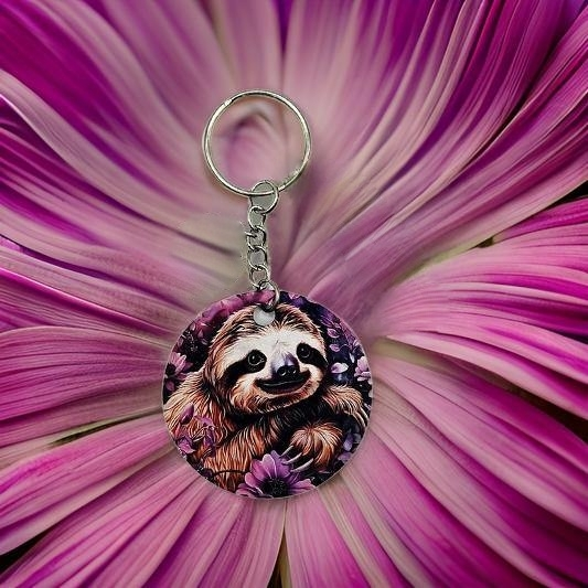 Purple floral and sloth