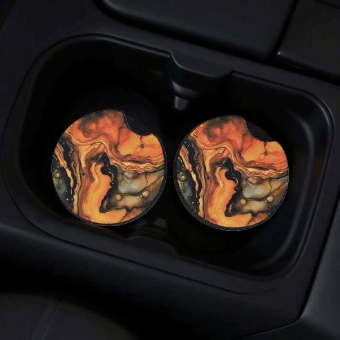 Orange and Black Alcohol Ink