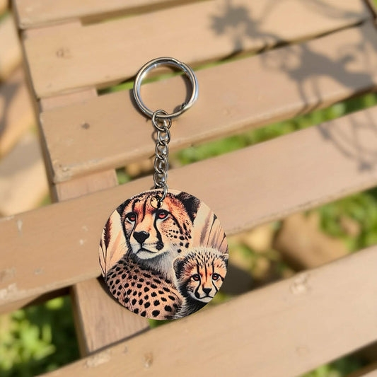 Leopard and leopard cub