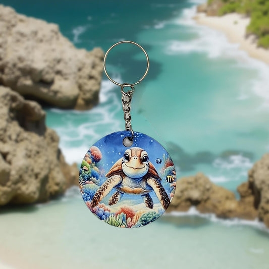 Happy Swimming Turtle