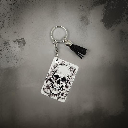 Skulls with flowers