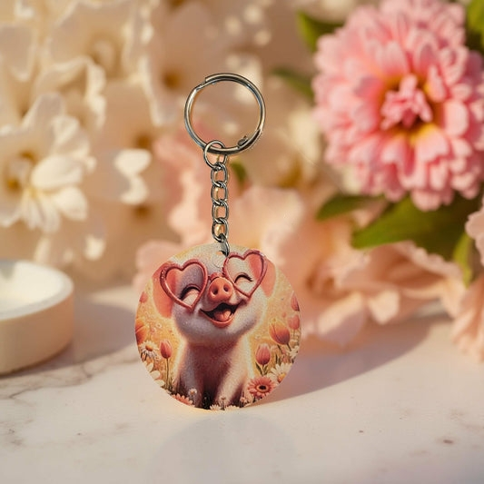 Pig with heart glasses