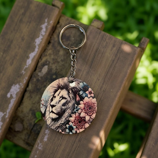 lion and flowers