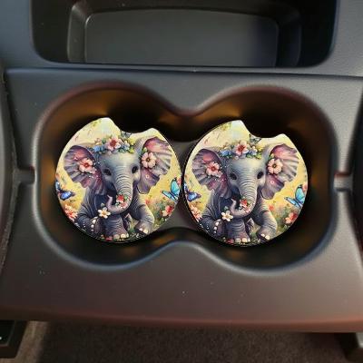 Baby cute elephant with butterflies