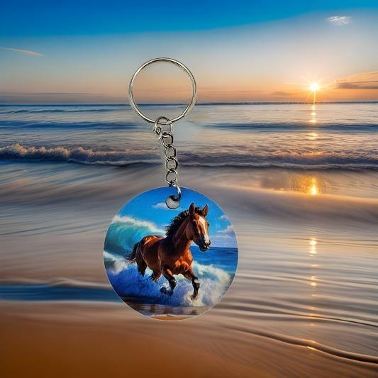 Dark Brown Horse on the beach