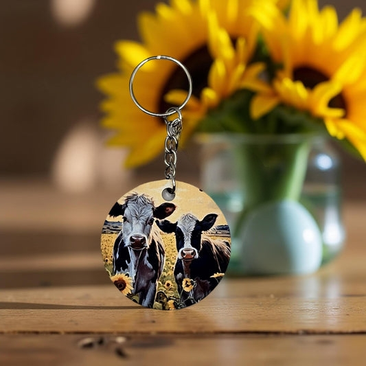 Cows in a sunflower field