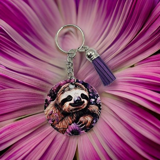 Purple floral and sloth