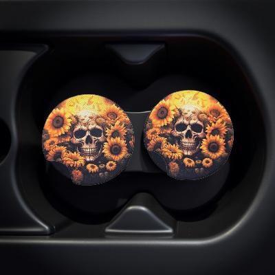 Skull and sunflowers