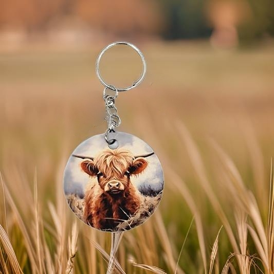 Baby Highland Cow in a field