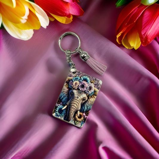 Majestic mandala elephant with flowers