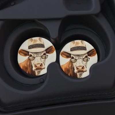 Cow with cream hat and glasses