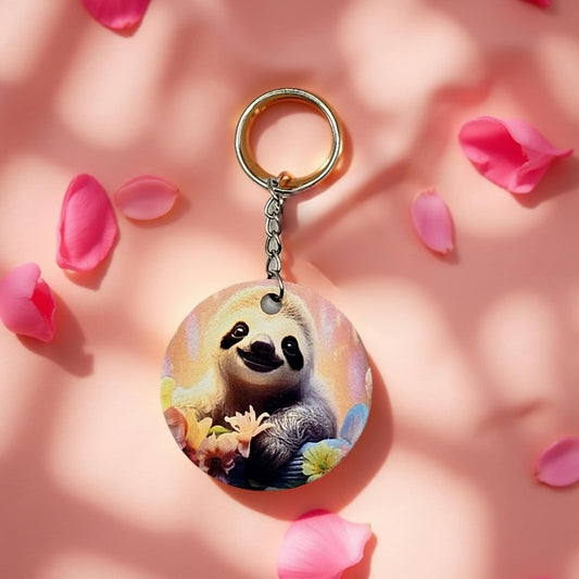 Sloth with Pink flowers