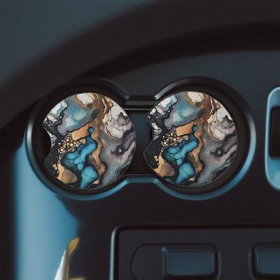 Turquoise and Grey Alcohol Ink