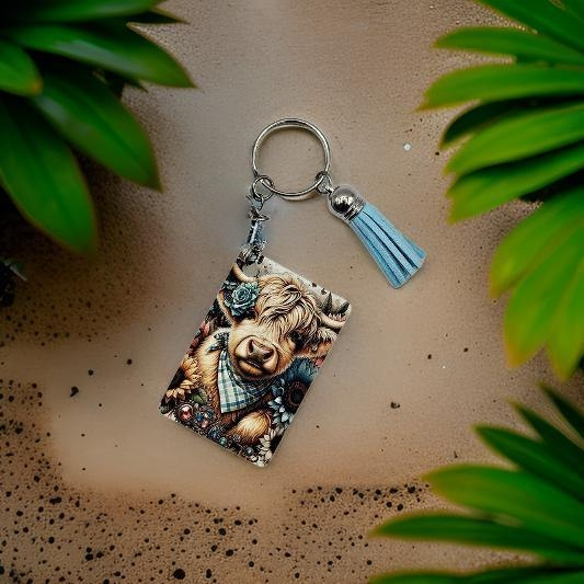Boho floral Highland Cow