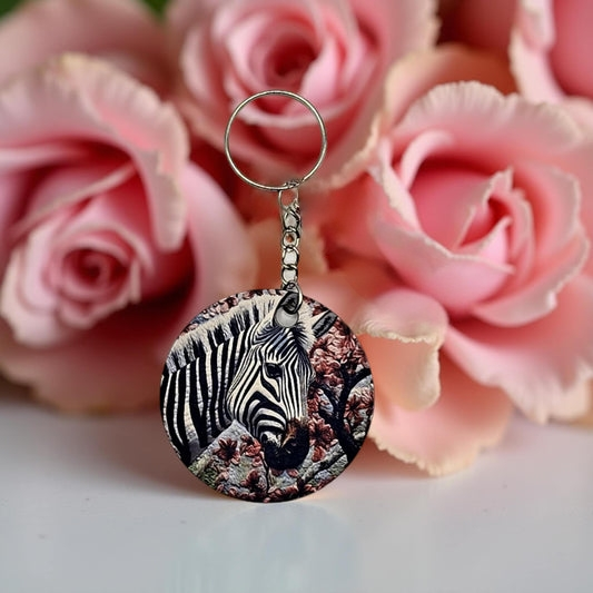 Zebra with Pink flowers